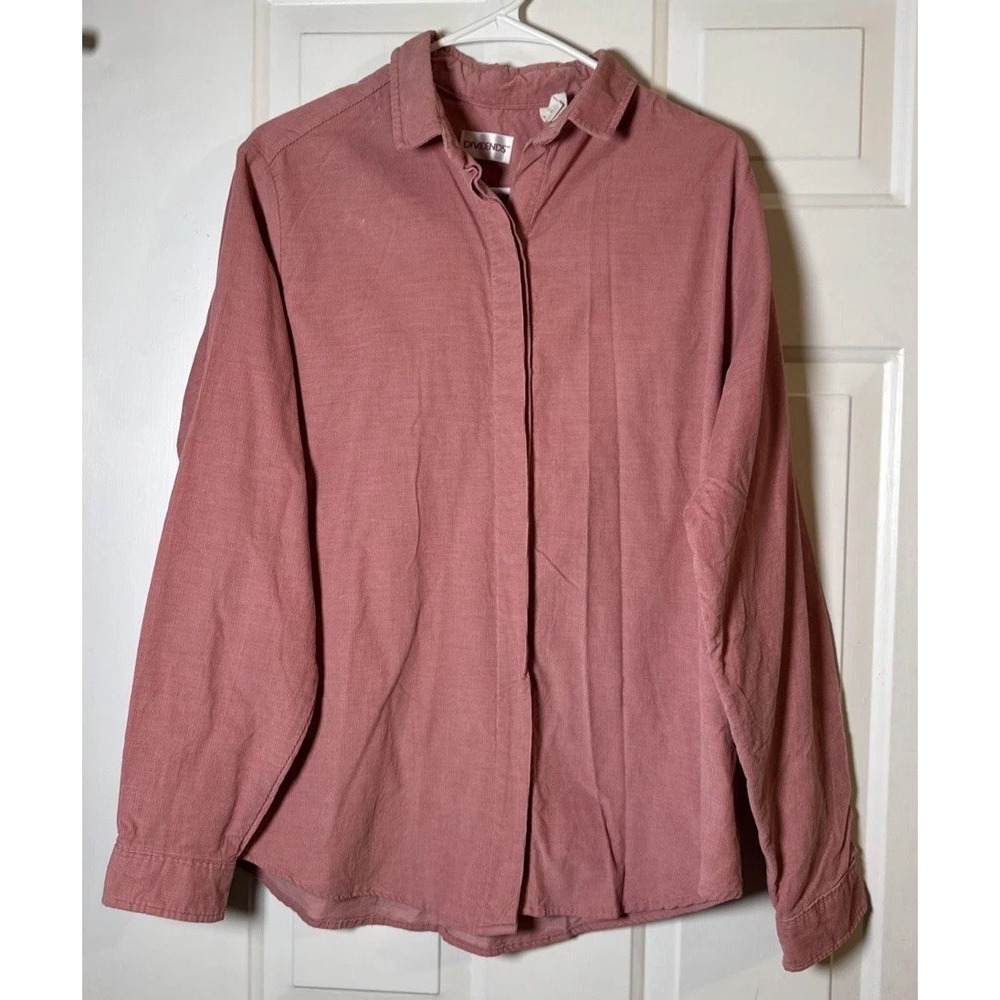 VTG Dividends Womens 20 Pink Corduroy Button Front Shirt Jacket USA Made